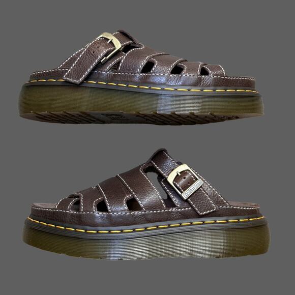 Dr. Martens Maxxy Slide Brown AR Rogue Leather Sandal 11 main image 6